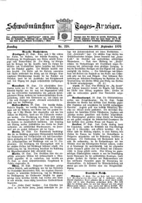 Schwabmünchner Tages-Anzeiger Samstag 30. September 1876