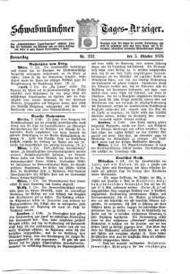 Schwabmünchner Tages-Anzeiger Donnerstag 5. Oktober 1876