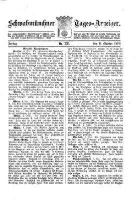 Schwabmünchner Tages-Anzeiger Freitag 6. Oktober 1876