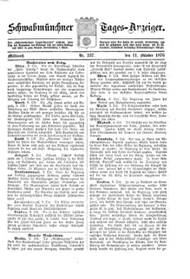 Schwabmünchner Tages-Anzeiger Mittwoch 11. Oktober 1876