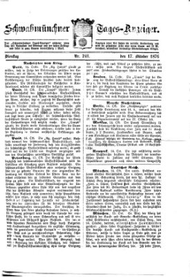 Schwabmünchner Tages-Anzeiger Dienstag 17. Oktober 1876