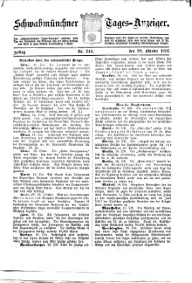 Schwabmünchner Tages-Anzeiger Freitag 20. Oktober 1876