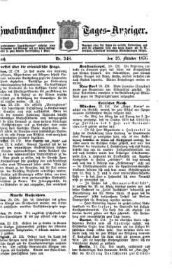 Schwabmünchner Tages-Anzeiger Mittwoch 25. Oktober 1876