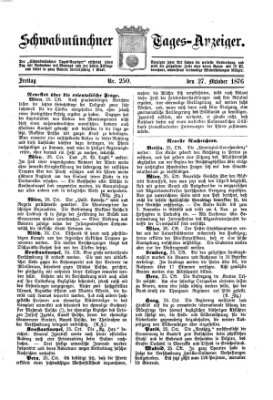 Schwabmünchner Tages-Anzeiger Freitag 27. Oktober 1876