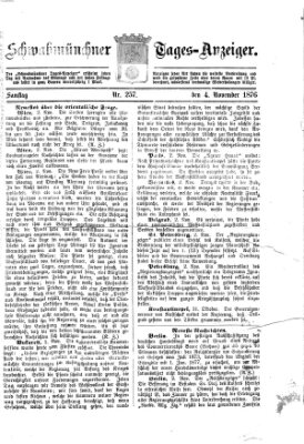 Schwabmünchner Tages-Anzeiger Samstag 4. November 1876