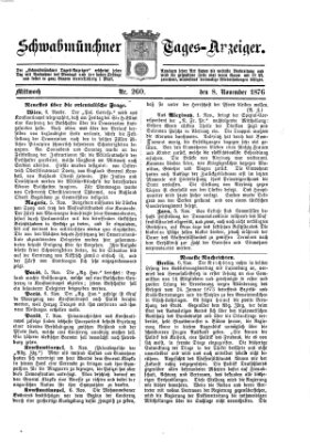 Schwabmünchner Tages-Anzeiger Mittwoch 8. November 1876