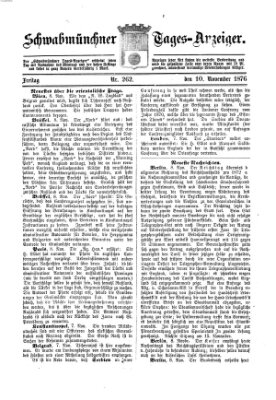 Schwabmünchner Tages-Anzeiger Freitag 10. November 1876