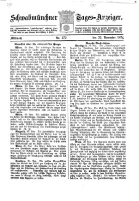 Schwabmünchner Tages-Anzeiger Mittwoch 22. November 1876