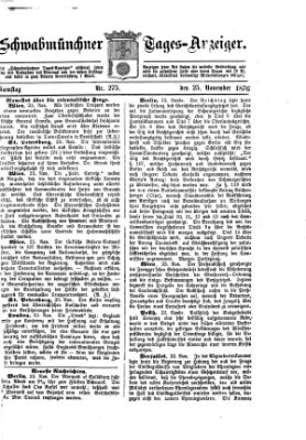 Schwabmünchner Tages-Anzeiger Samstag 25. November 1876