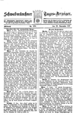 Schwabmünchner Tages-Anzeiger Mittwoch 29. November 1876