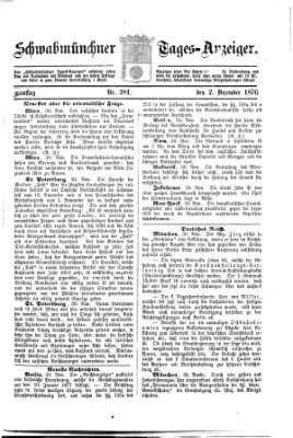 Schwabmünchner Tages-Anzeiger Samstag 2. Dezember 1876