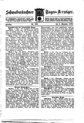 Schwabmünchner Tages-Anzeiger Dienstag 5. Dezember 1876