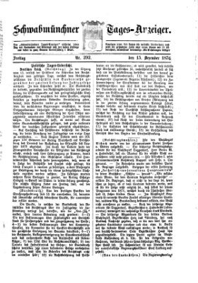 Schwabmünchner Tages-Anzeiger Freitag 15. Dezember 1876