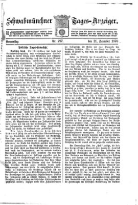 Schwabmünchner Tages-Anzeiger Donnerstag 21. Dezember 1876