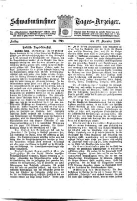 Schwabmünchner Tages-Anzeiger Freitag 22. Dezember 1876