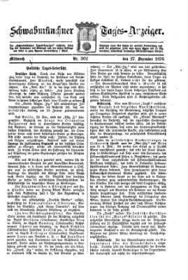 Schwabmünchner Tages-Anzeiger Mittwoch 27. Dezember 1876