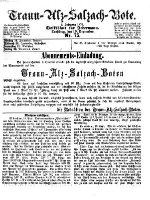 Traun-Alz-Salzachbote Dienstag 19. September 1876