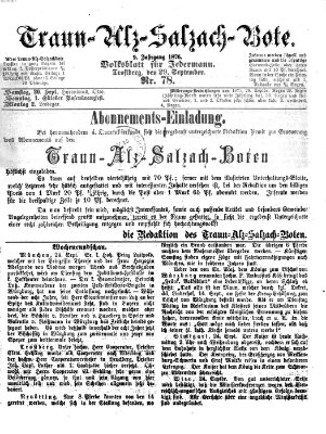 Traun-Alz-Salzachbote Freitag 29. September 1876