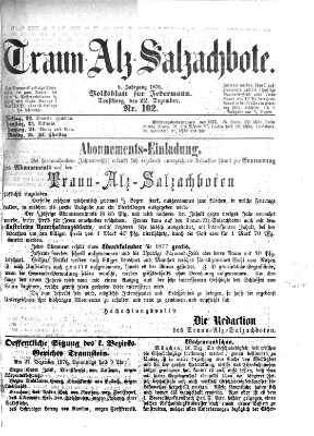 Traun-Alz-Salzachbote Freitag 22. Dezember 1876