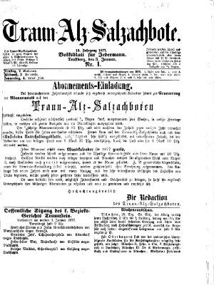 Traun-Alz-Salzachbote Mittwoch 3. Januar 1877