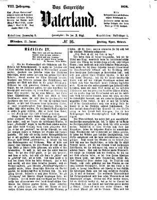 Das bayerische Vaterland Freitag 21. Januar 1876