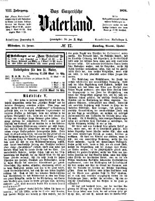 Das bayerische Vaterland Samstag 22. Januar 1876