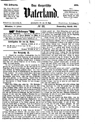 Das bayerische Vaterland Donnerstag 10. Februar 1876