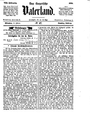 Das bayerische Vaterland Samstag 26. Februar 1876