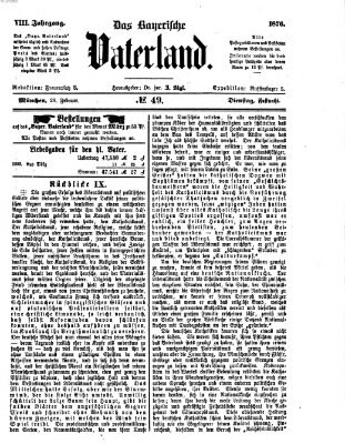 Das bayerische Vaterland Dienstag 29. Februar 1876