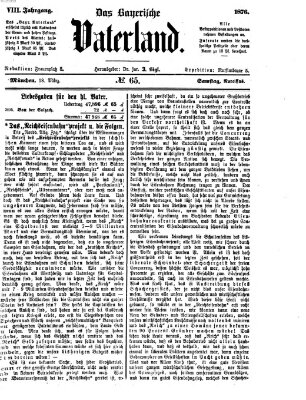 Das bayerische Vaterland Samstag 18. März 1876