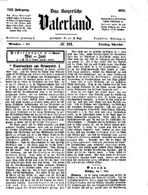 Das bayerische Vaterland Dienstag 2. Mai 1876