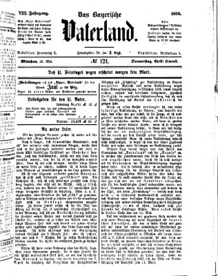 Das bayerische Vaterland Donnerstag 25. Mai 1876