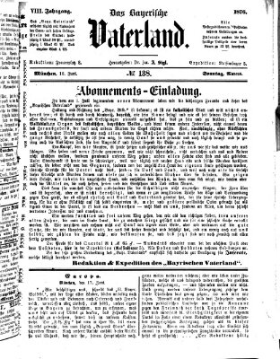 Das bayerische Vaterland Sonntag 18. Juni 1876