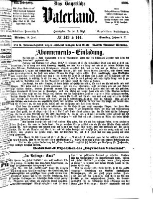 Das bayerische Vaterland Samstag 24. Juni 1876