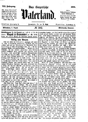 Das bayerische Vaterland Mittwoch 9. August 1876