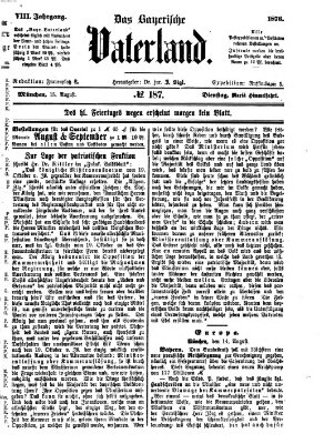 Das bayerische Vaterland Dienstag 15. August 1876