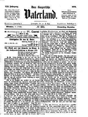 Das bayerische Vaterland Donnerstag 12. Oktober 1876