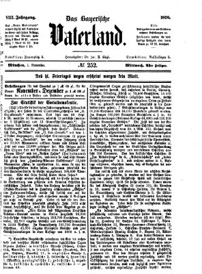 Das bayerische Vaterland Mittwoch 1. November 1876