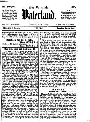 Das bayerische Vaterland Samstag 4. November 1876