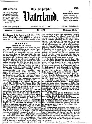 Das bayerische Vaterland Mittwoch 22. November 1876