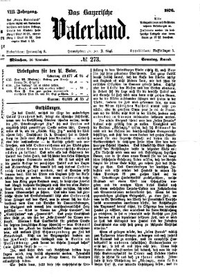 Das bayerische Vaterland Sonntag 26. November 1876