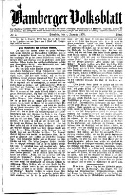 Bamberger Volksblatt Dienstag 4. Januar 1876