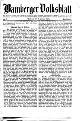 Bamberger Volksblatt Mittwoch 5. Januar 1876