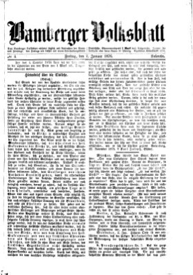 Bamberger Volksblatt Freitag 7. Januar 1876