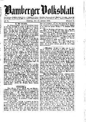 Bamberger Volksblatt Samstag 15. Januar 1876