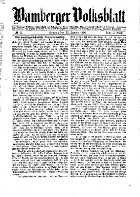 Bamberger Volksblatt Samstag 22. Januar 1876