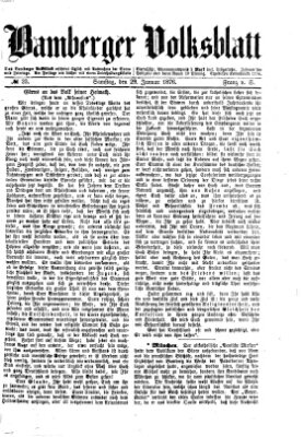 Bamberger Volksblatt Samstag 29. Januar 1876