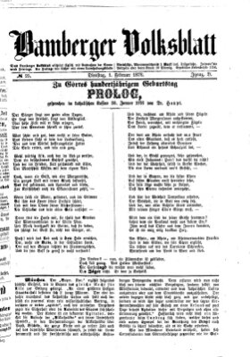 Bamberger Volksblatt Dienstag 1. Februar 1876