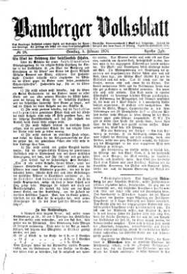 Bamberger Volksblatt Samstag 5. Februar 1876