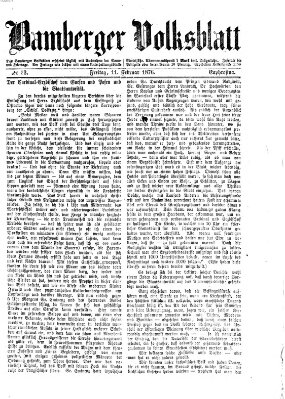 Bamberger Volksblatt Freitag 11. Februar 1876